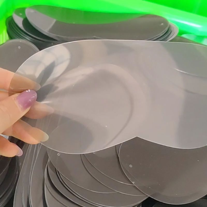 Die-cut anti-fog PET sheet blanks for face shields