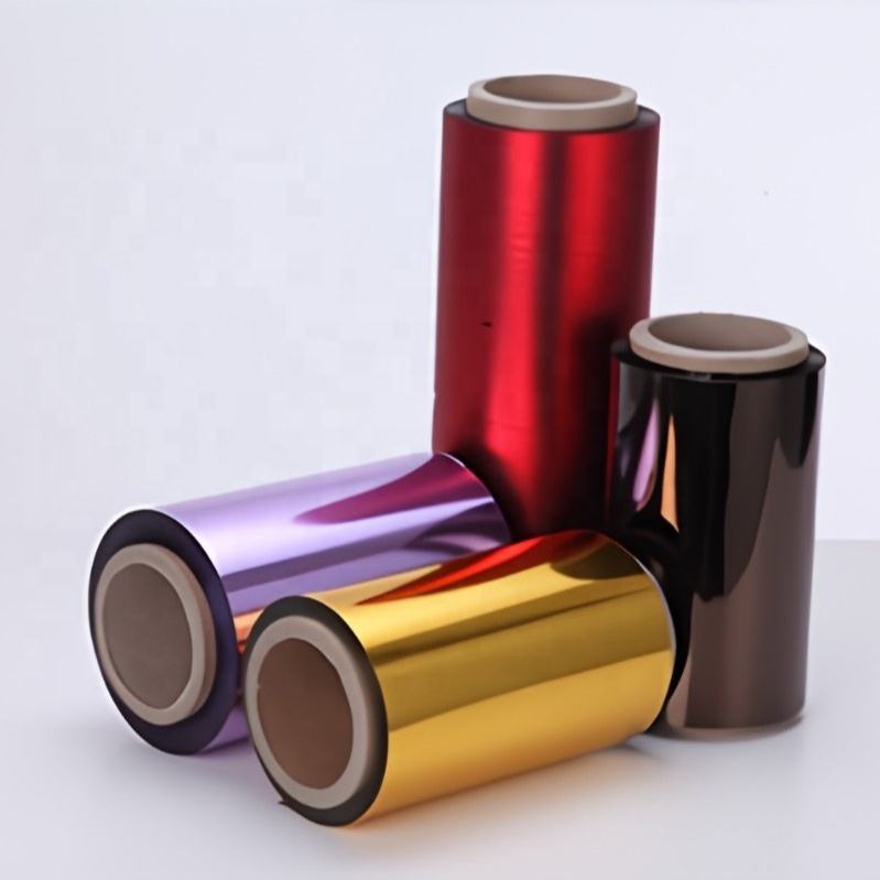 ฟิล์ม Metallized PVC สีแดงเขียว PET Aluminized สีสันสดใสสำหรับพวงมาลัย