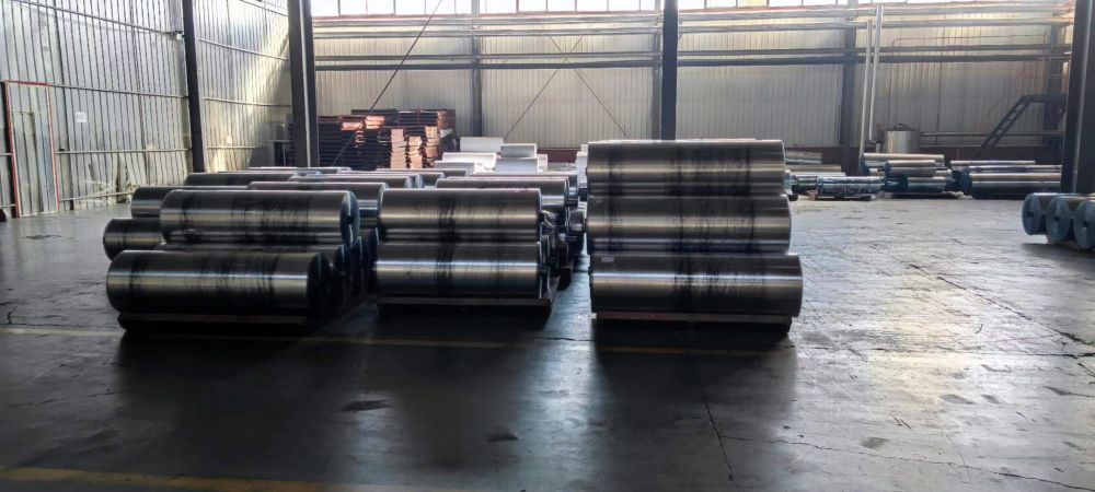 PVC strip curtain rolls in factory warehouse