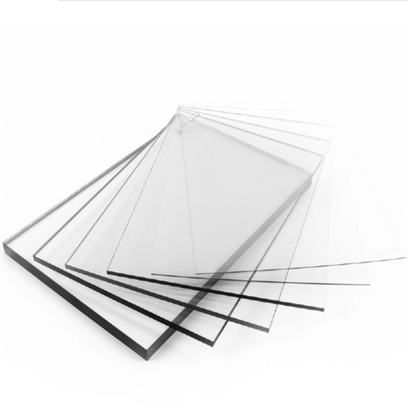 Custom cut PETG sheets stacked with protective film on both sides