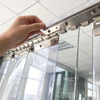 PVC Strip Curtain Kit installation structure with mounting rail and PVC curtain strips