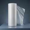 Matte APET sheet roll standing upright with translucent frosted plastic film unrolled 