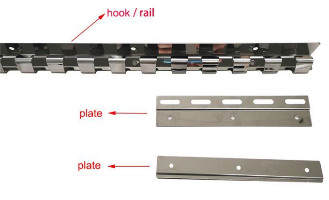 PVC strip curtain rail mounting system with clamping plates